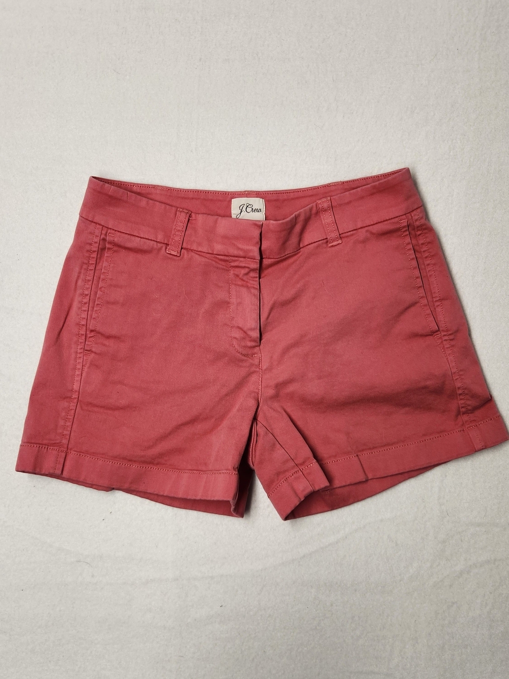 J. Crew Rose Red Chino Shorts 3" Inseam Mid Rise Casual Preppy Coastal Grandma